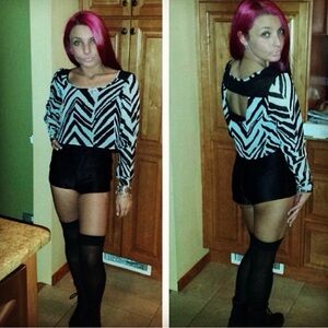 Vintage Havana Zebra Print Long Sleeve Sheer Crop Top